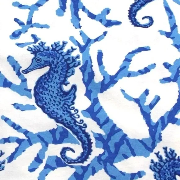 Barbara Gerwit Nautical Seahorse Coral Ocean Beach Dress NWT Large - Picture 6 of 10